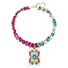 Vintage Opulescence Necklace, Multi-colored, Gold-tone plated