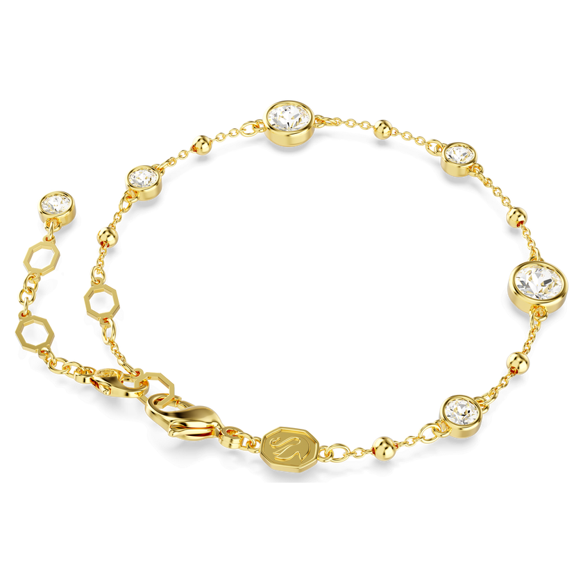 swarovski imber bracelet  round cut  white  gold tone plated