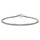 swarovski eternity tennis bracelet  lab grown diamonds 1 5 ct tw  round shape  18k white gold