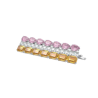 Millenia hair clip, mixed crystal cuts, Multicolored, Rhodium plated