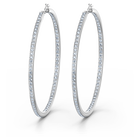 swarovski rare hoop pierced earrings white rhodium plated