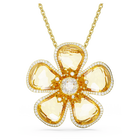 swarovski florere necklace flower yellow gold tone plated