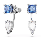 swarovski mesmera earring jackets mixed cuts detachable blue rhodium plated
