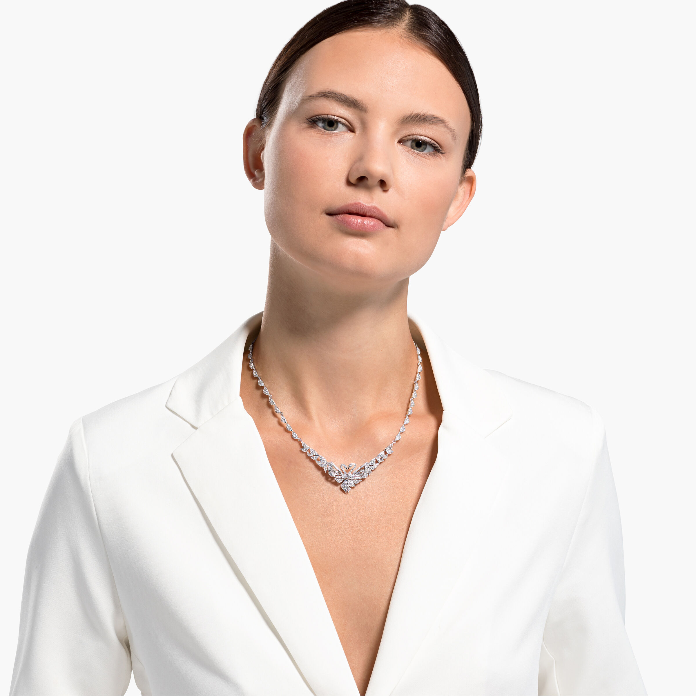 Swarovski white swan hotsell necklace