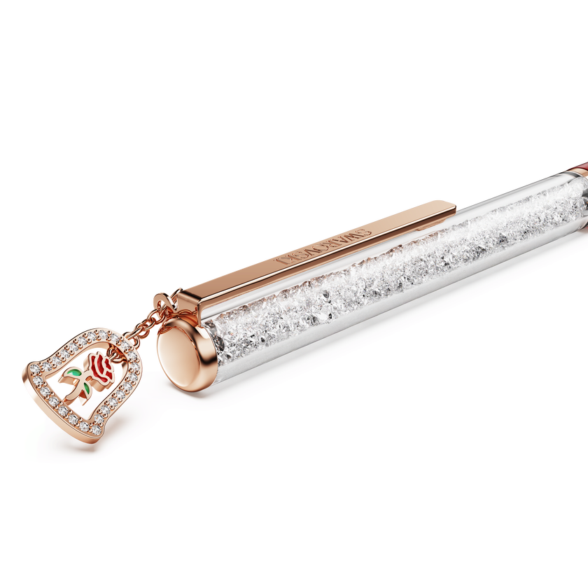 swarovski crystalline ballpoint pen  bell  red lacquered  rose gold tone plated