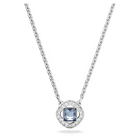 swarovski angelic necklace square cut blue rhodium plated