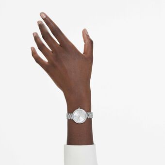 swarovski certa watch  swiss made  metal bracelet  silver tone  stainless steel