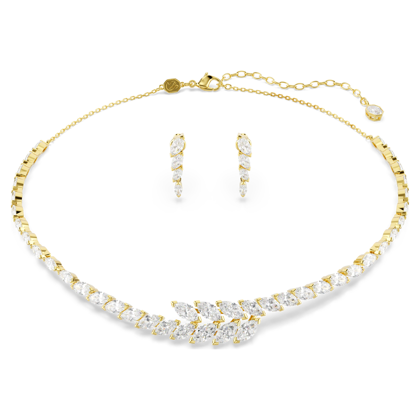 swarovski mesmera set  set  2   marquise cut  white  18k gold finish