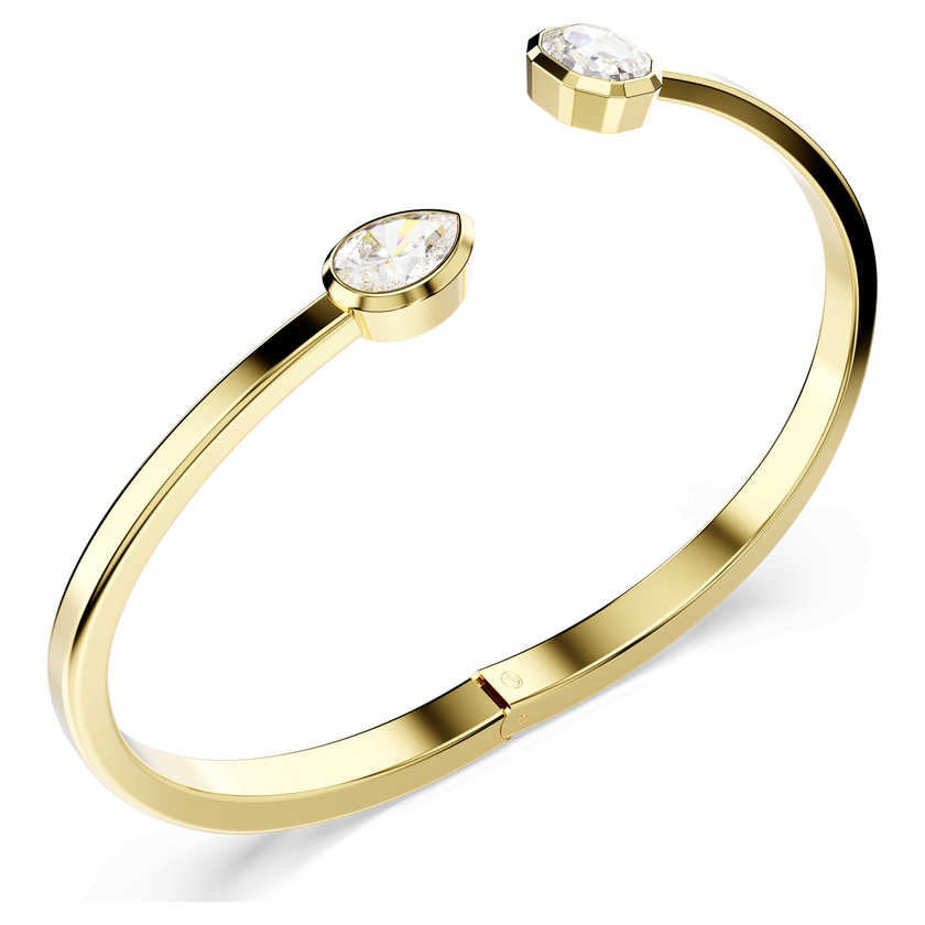 swarovski imber bangle  mixed cuts  white  gold tone plated