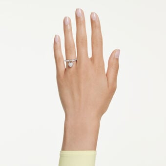 swarovski idyllia motif ring  mixed cuts  heart  pink  mixed metal finish