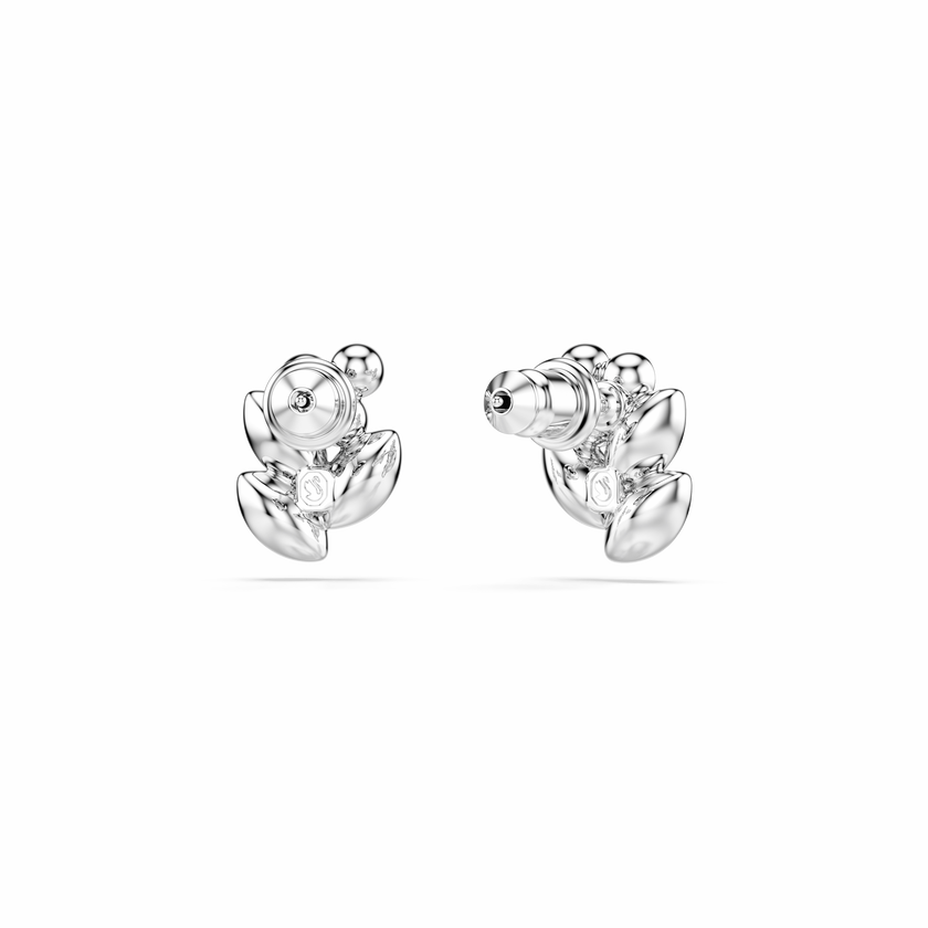swarovski diapason stud earrings  mixed cuts  white  rhodium plated