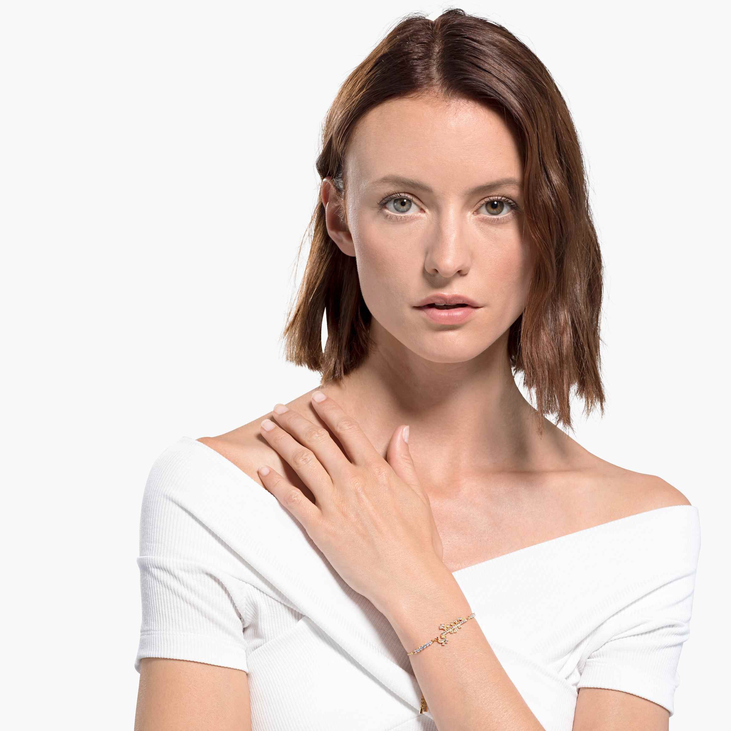 swarovski symbolic love bracelet  white  gold tone plated