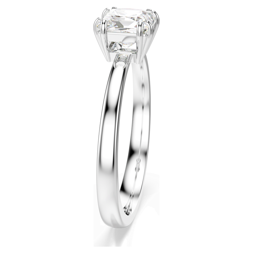 swarovski attract ring  square cut  white  rhodium plated