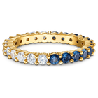 swarovski vittore half ring round cut blue gold tone plated