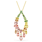 swarovski gema pendant  mixed cuts  multicolored  gold tone plated