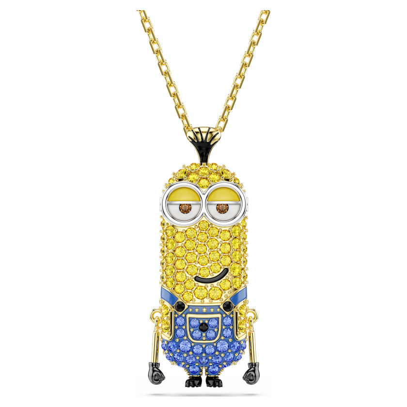 swarovski minions kevin pendant  pav   multicolored  gold tone plated