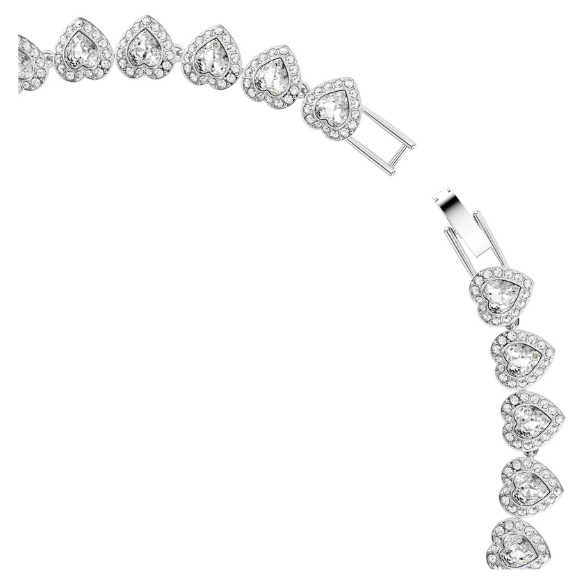 ariana grande x swarovski tennis necklace  mixed cuts  heart  white  rhodium plated