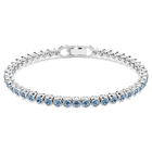 swarovski imber emily tennis bracelet round cut blue rhodium plated
