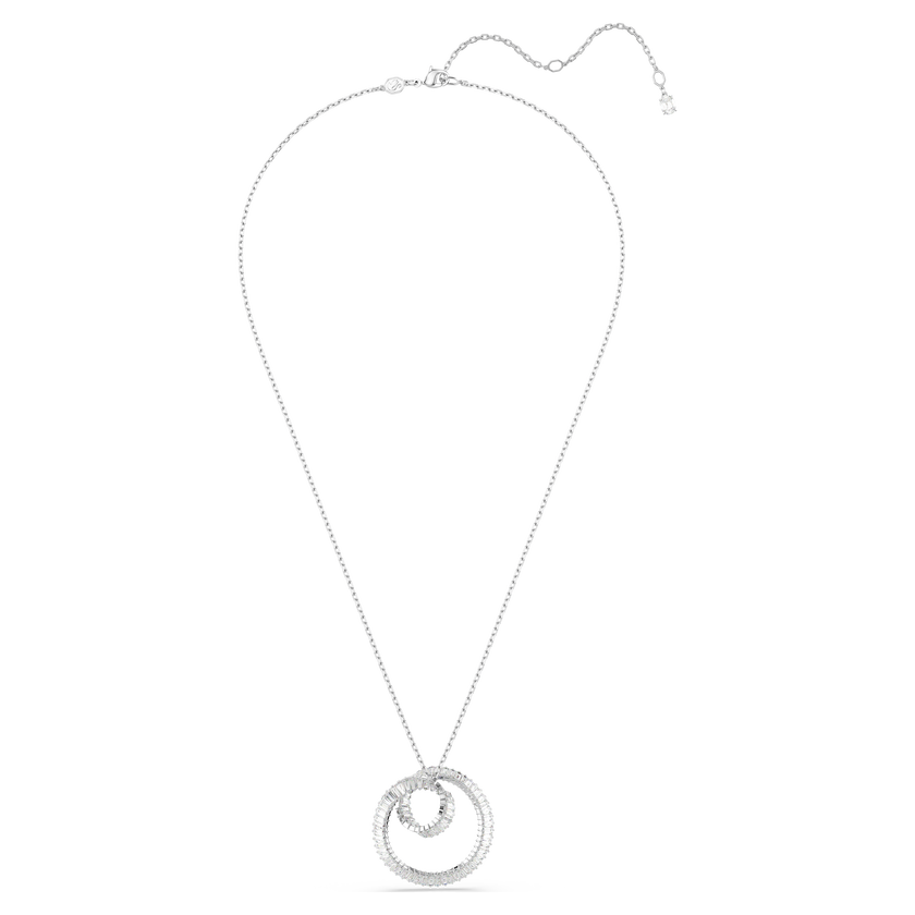swarovski matrix pendant  baguette cut  white  rhodium plated