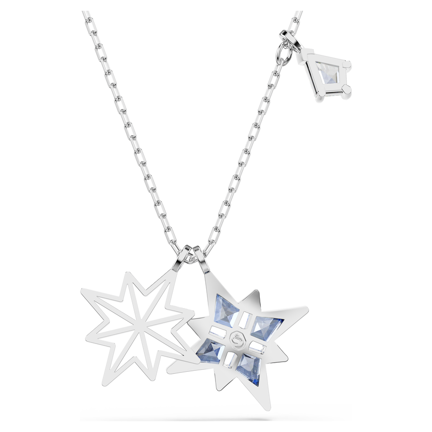 swarovski symbolica pendant  star  blue  rhodium plated