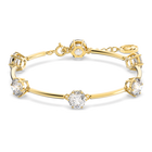 Constella bangle, White, Gold-tone plated