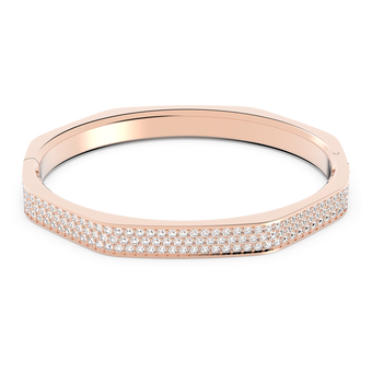 swarovski dextera bangle  octagon shape  white  rose gold tone plated