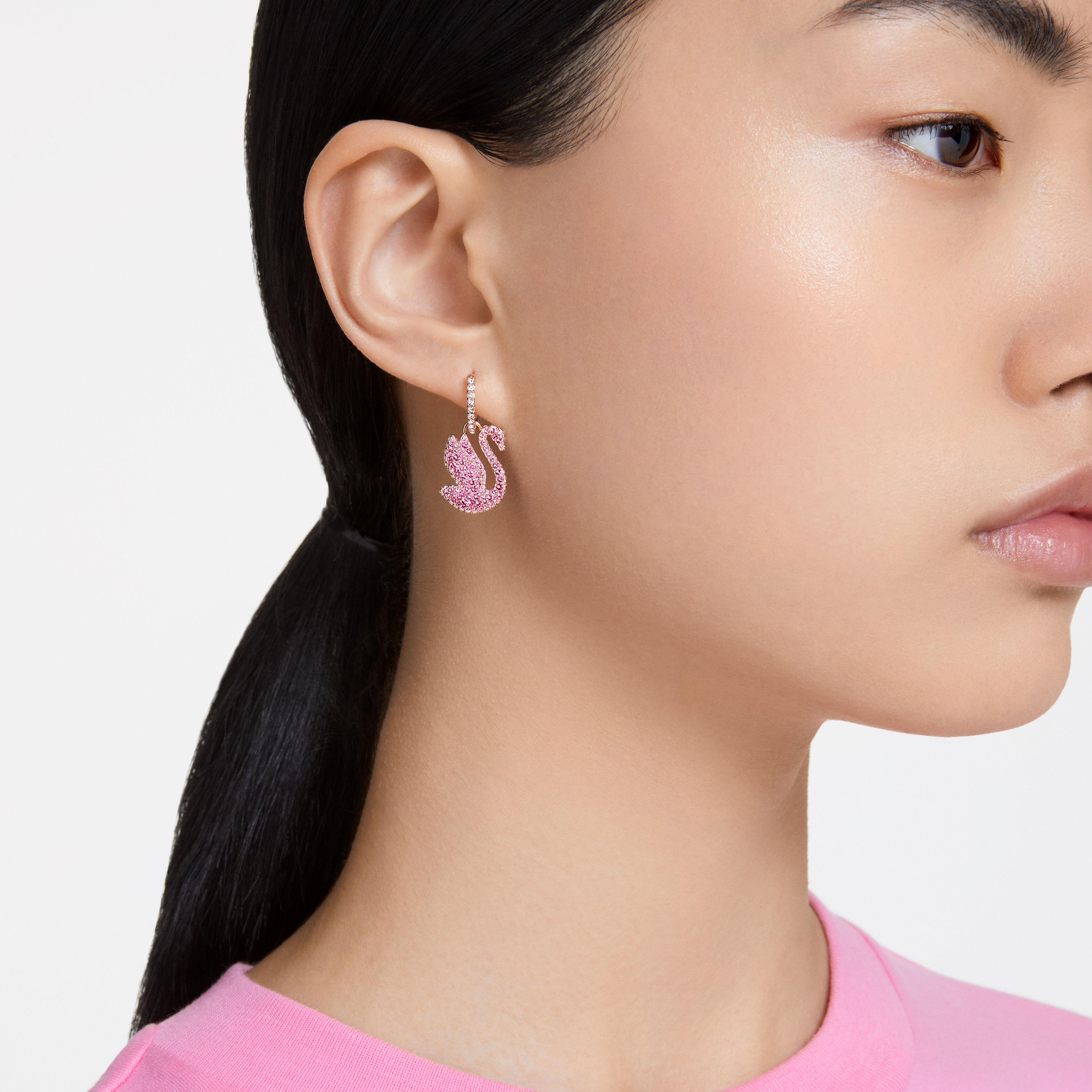 Swarovski pink store drop earrings