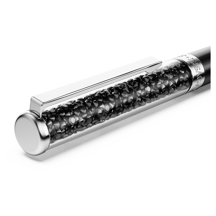 swarovski crystalline ballpoint pen  black  black lacquered  chrome plated