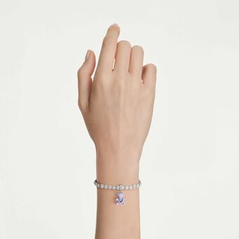 swarovski idyllia charm  mixed cuts  teddy  purple  rhodium plated