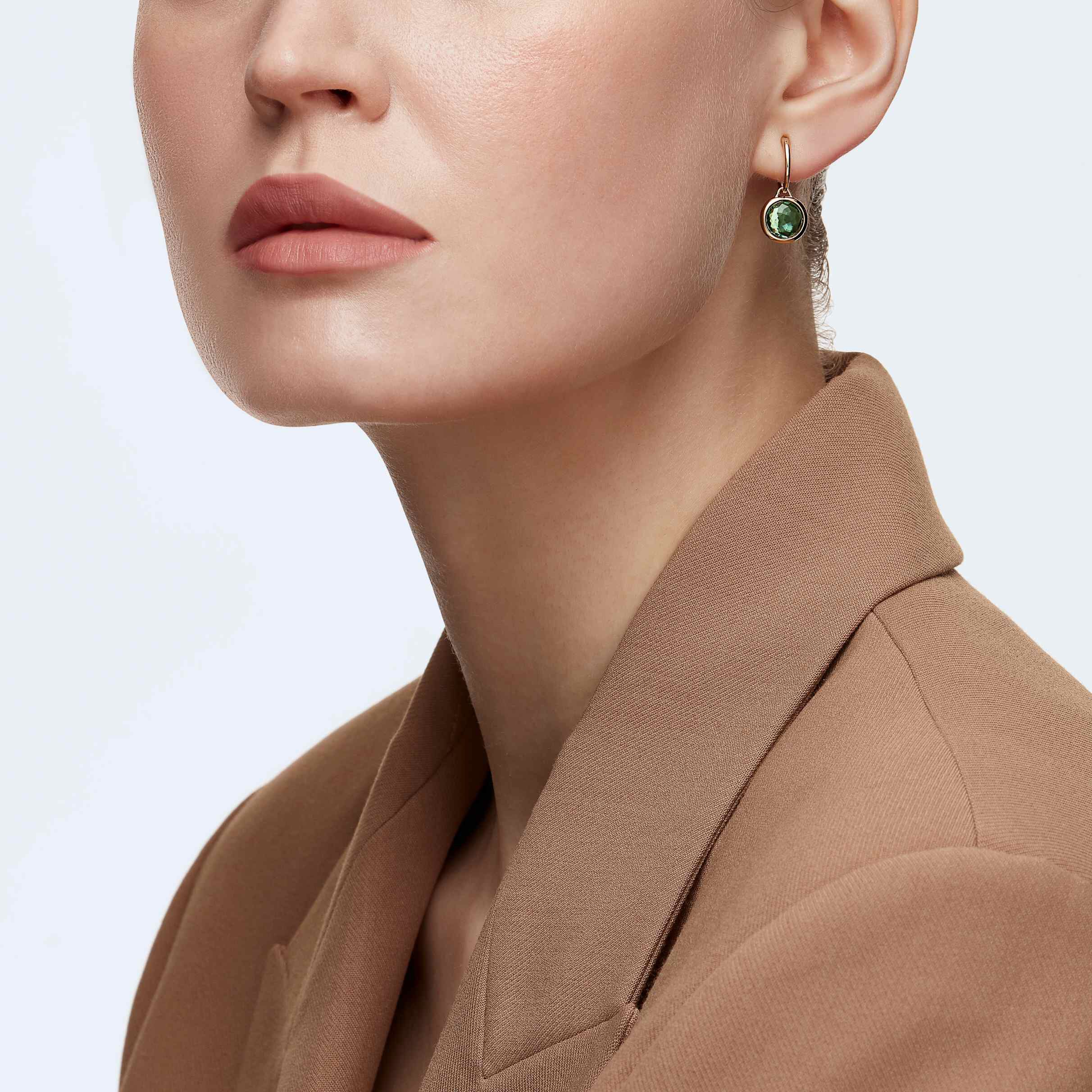 swarovski tahlia mini hoop pierced earrings  green  gold tone plated