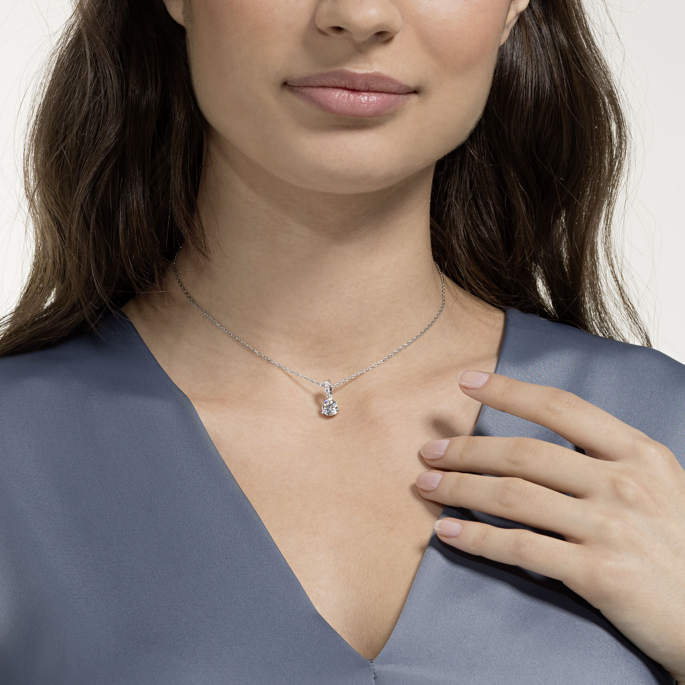 Swarovski rhodium plated deals necklace