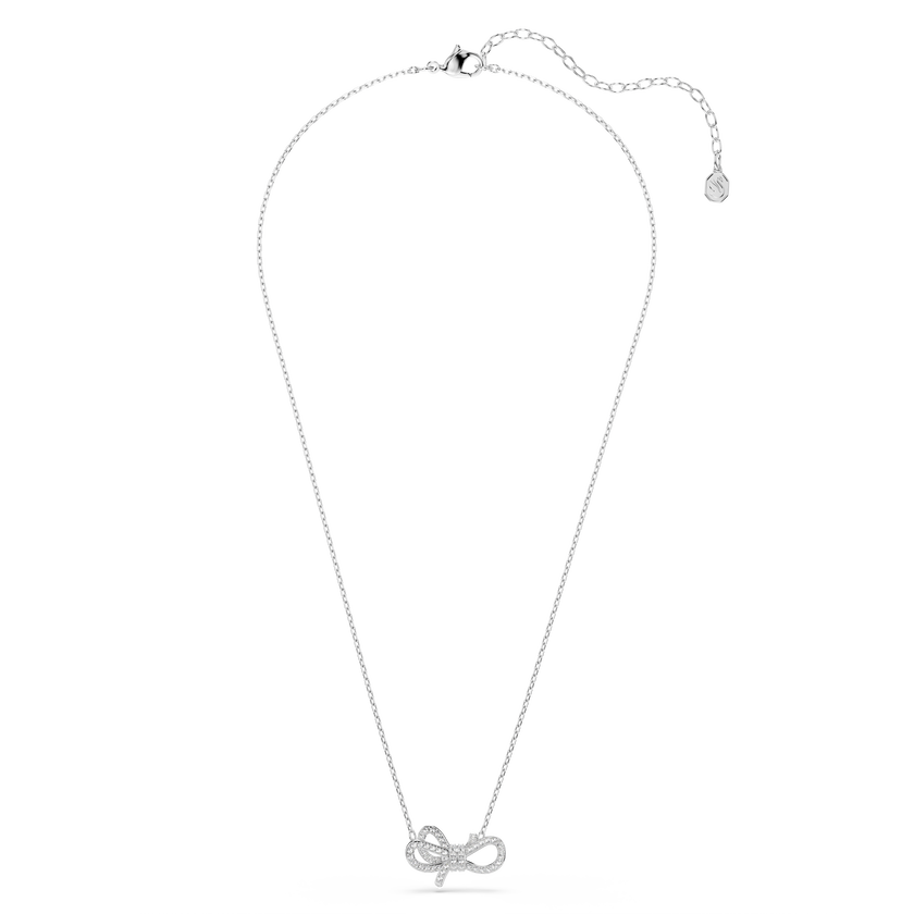 swarovski lifelong pendant  pav   bow  white  rhodium plated