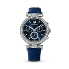 Era Journey Watch, Leather strap, Blue, Silver tone