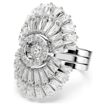 swarovski idyllia ring set 3 mixed cuts shell white rhodium plated