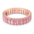 swarovski matrix ring  baguette cut  pink  rose gold tone plated