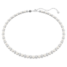 swarovski matrix tennis necklace crystal pearl round cut white rhodium plated