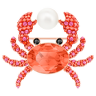Ocean Crab Brooch, Multi-colored, Rose gold plating