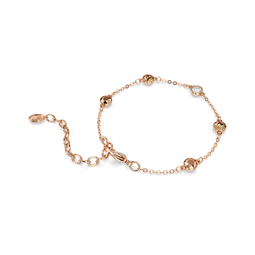 swarovski imber bracelet  round cut  multicolored  18k rose gold finish