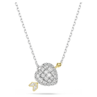 swarovski idyllia pendant  mixed cuts  heart  white  mixed metal finish