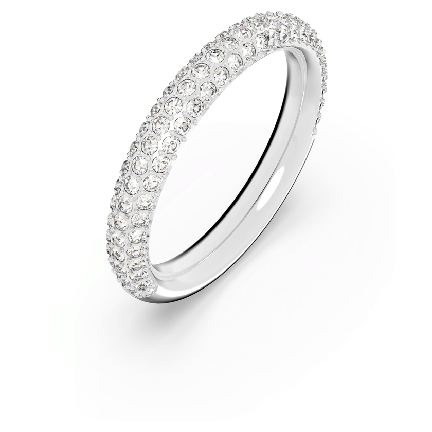 swarovski stone mini ring  white  rhodium plating