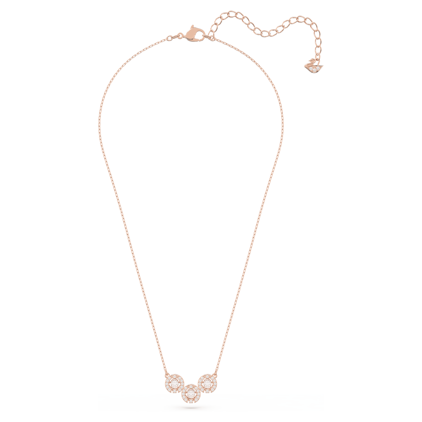 swarovski una necklace  round cut  white  rose gold tone plated
