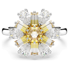 swarovski idyllia cocktail ring mixed cuts flower yellow rhodium plated