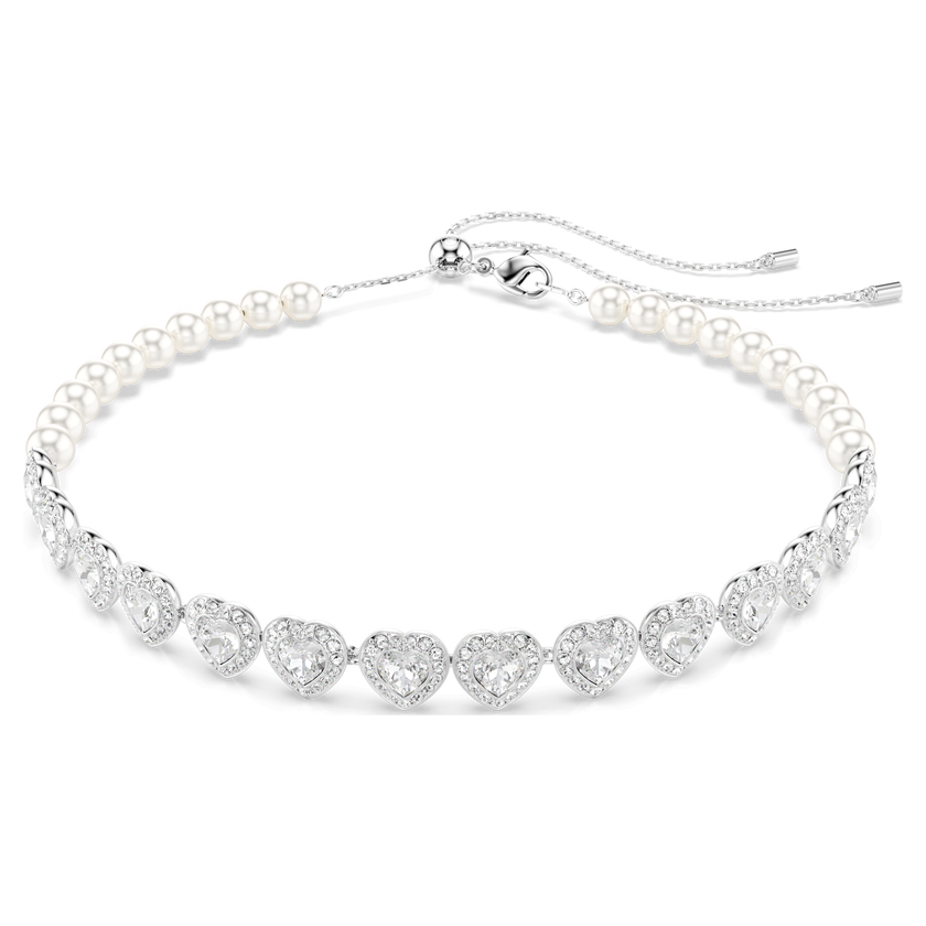ariana grande x swarovski tennis choker  mixed cuts  heart  white  rhodium plated
