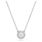 Constella pendant, Round cut, Pavé, White, Rhodium plated