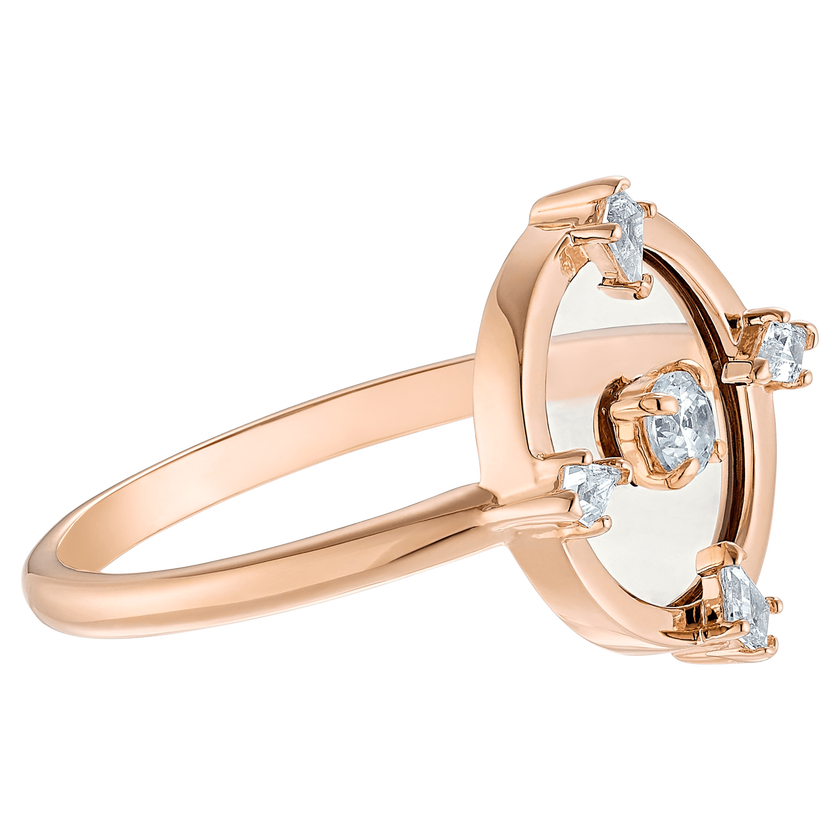 swarovski north motif ring  white  rose gold tone plated