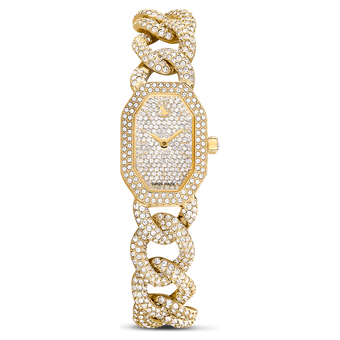 swarovski dextera chain watch  swiss made  crystal bracelet  gold tone  gold tone finish