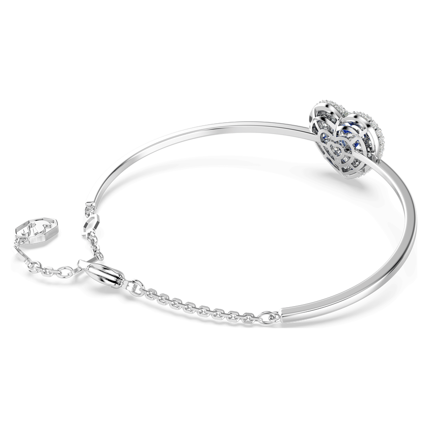 swarovski idyllia bangle  heart  blue  rhodium plated