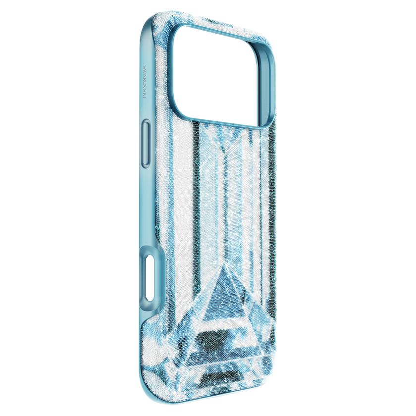 swarovski high smartphone case  crystal effect  iphone  17 pro max  blue