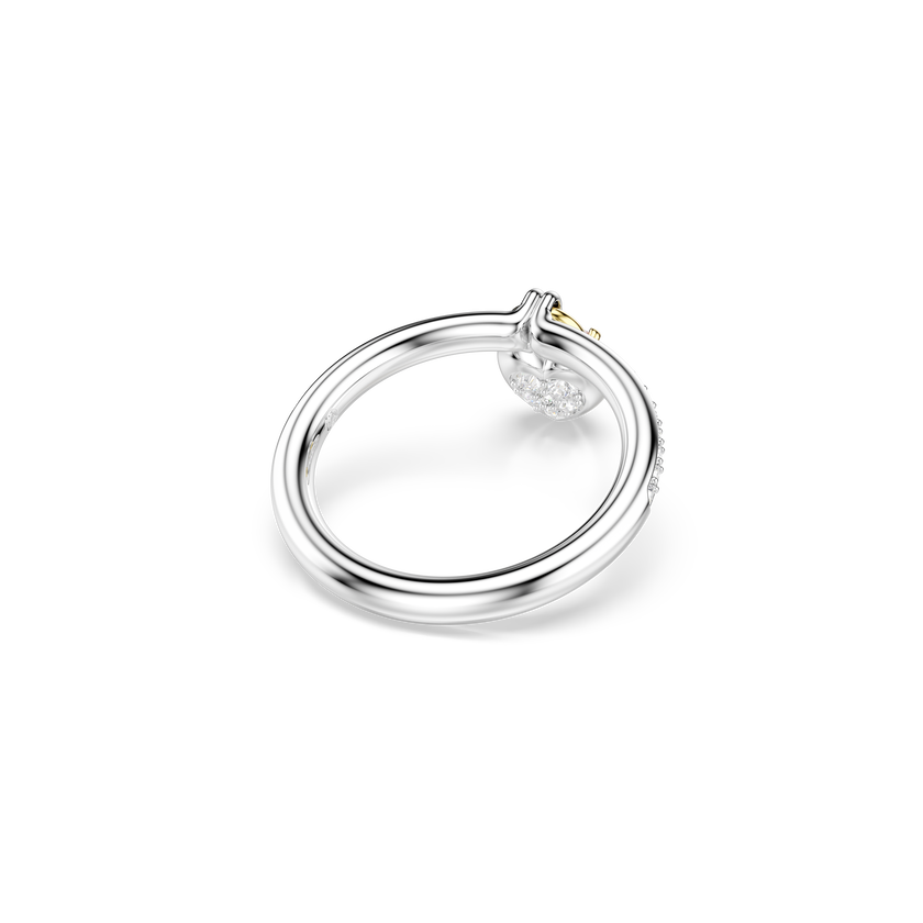 swarovski idyllia motif ring  mixed cuts  heart  multicolored  mixed metal finish