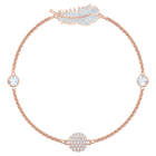 swarovski remix collection feather strand white rose gold tone plated